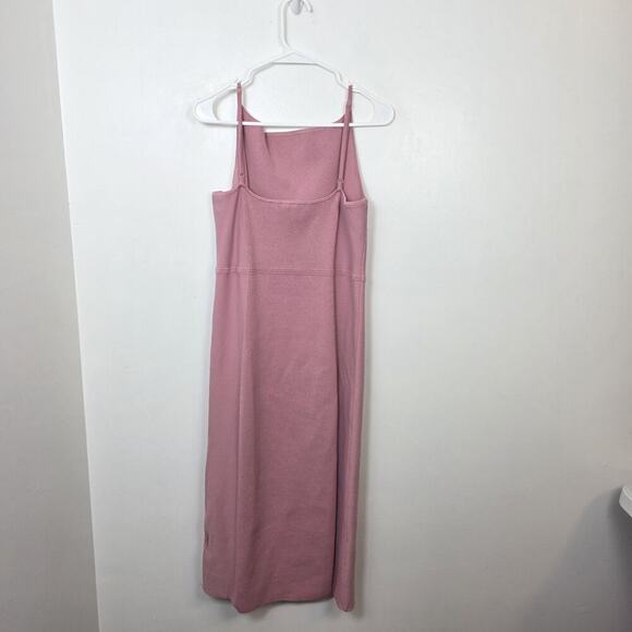 Express Pink Sweater Sheath Fitted Sleeveless Girly Midi Dress Size Medium - Picture 4 of 9